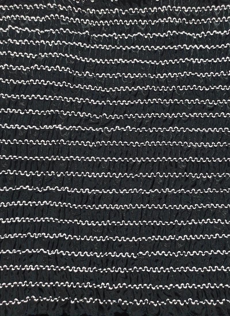 Black Taffeta Embroidered Fabric