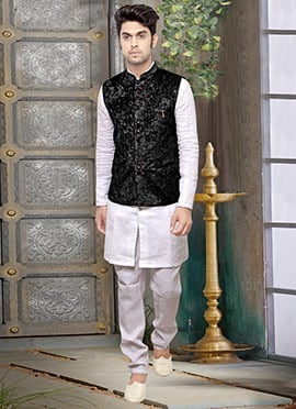 Black Velvet Nehru Jacket