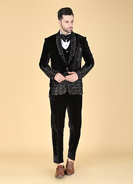 Black Velvet Tuxedo Suit