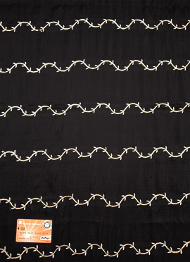 Black Viscose Embroidered Fabric