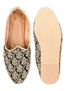 Black Zari Embroidered Mojri
