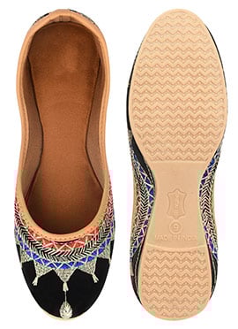 Black Zari Work Juti