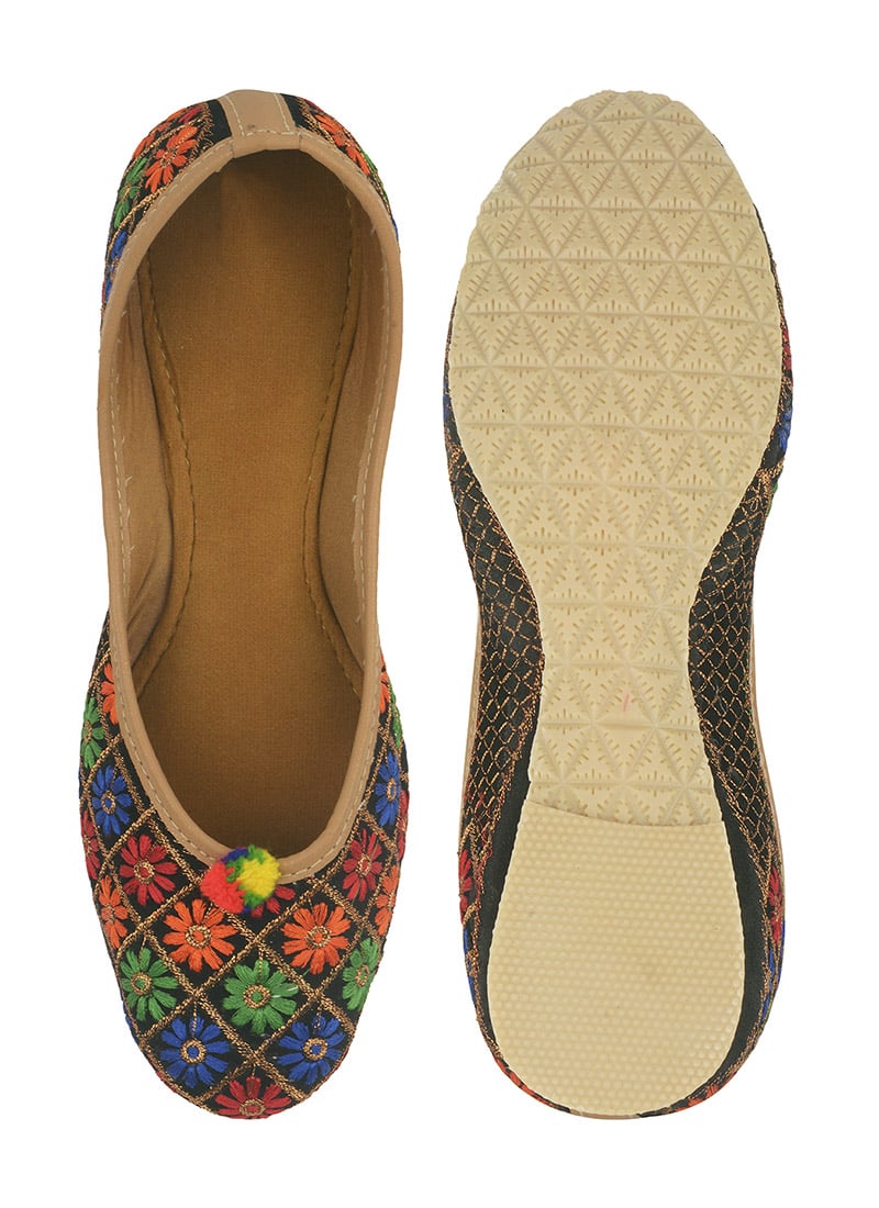 Black Zari Work Juti