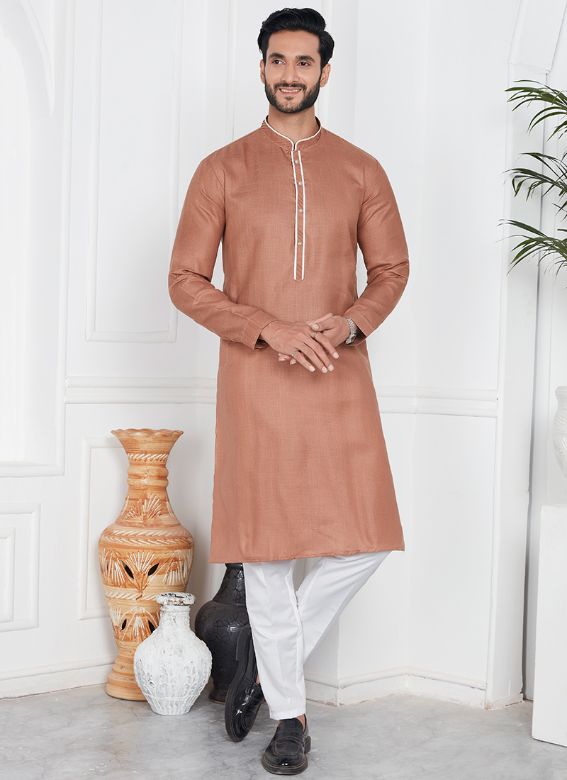 Blended Cotton Kurta Pyjama Festive Wear