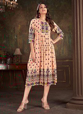Blended Cotton Printed Anarkali Kurti