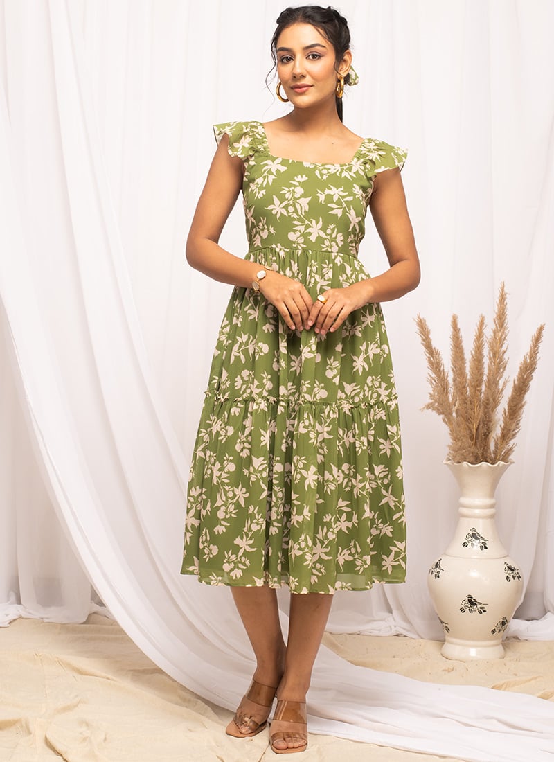Blended Cotton Printed Dress After Six Wear
