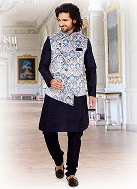 Blue Art Silk Bandi Set