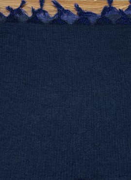 Blue Art Silk Cotton Zari Dupatta