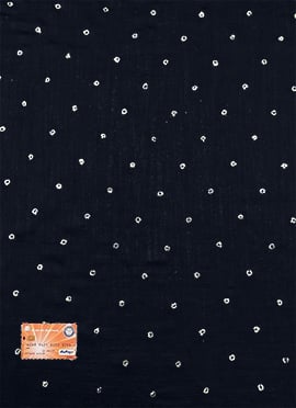 Navy Blue Art Silk Embroidered Fabric