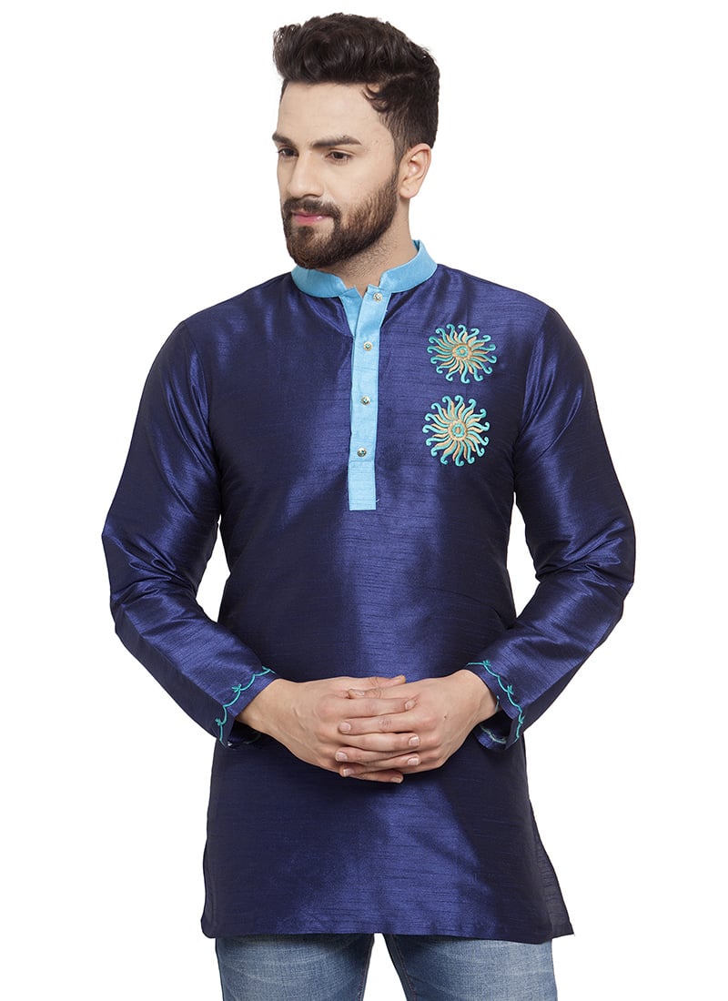Blue Art Silk Kurta