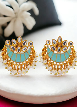 Blue Beads Meenakari Drops