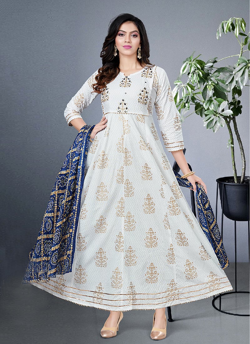 Blue Chinon Bandhini Print Dupatta After Six Wear