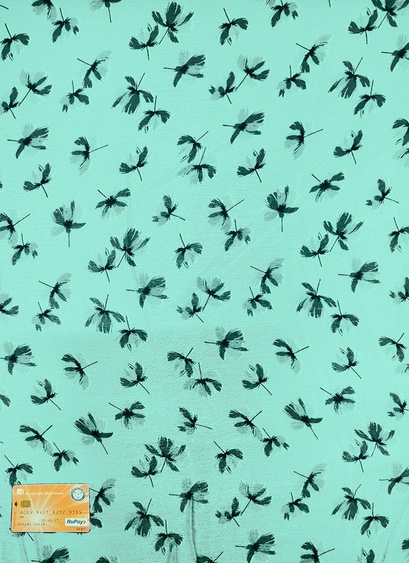 Blue Chinon Digital Print Fabric