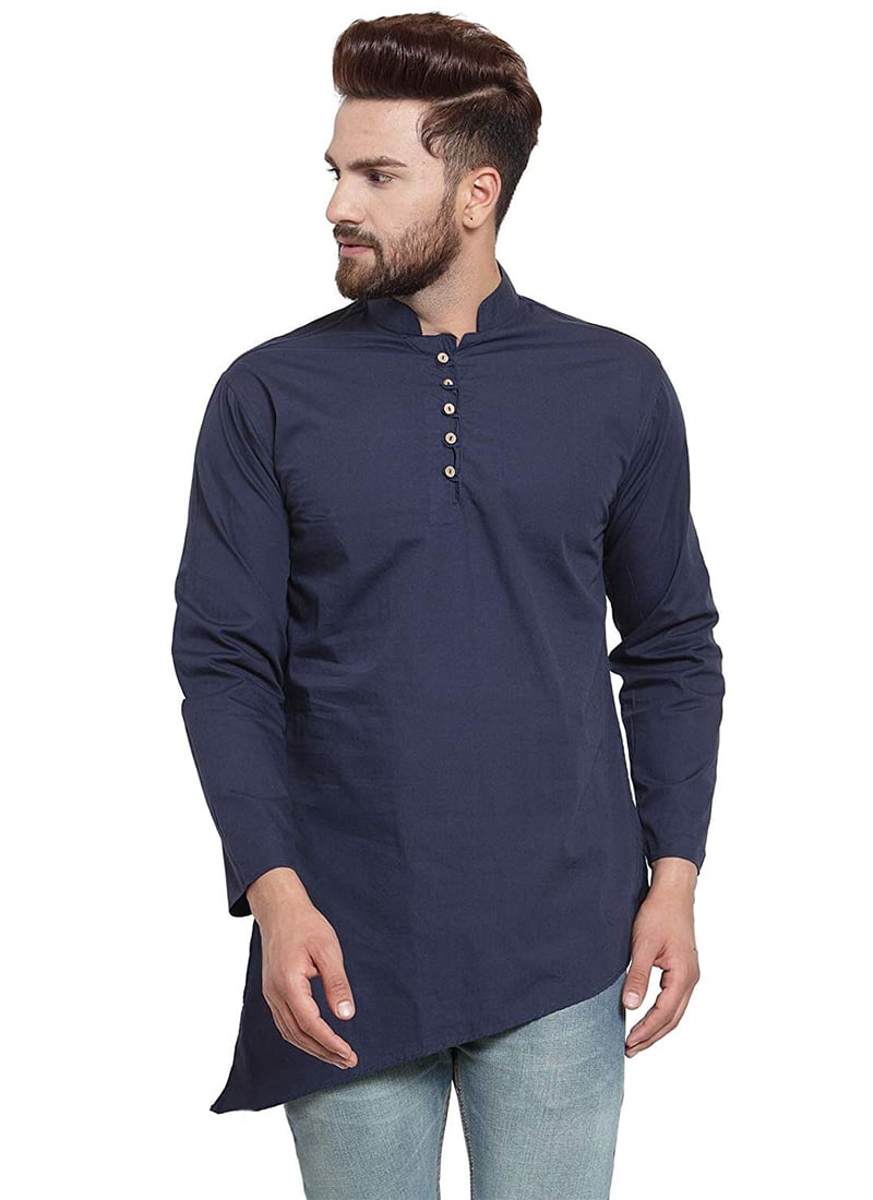 Blue Cotton Designer Kurta