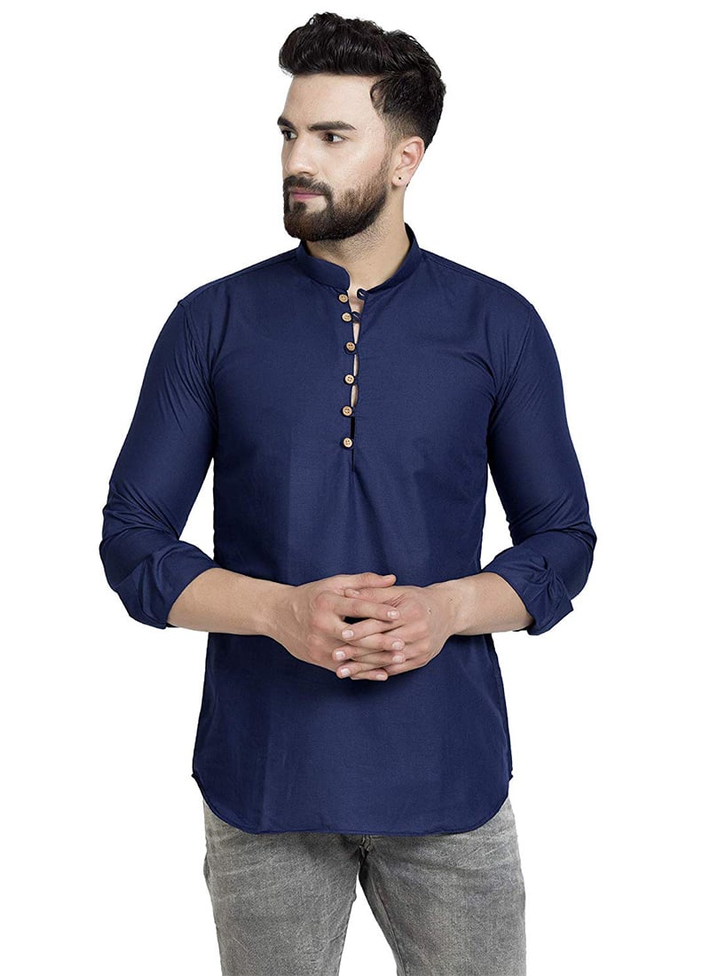 Blue Cotton Designer Kurta