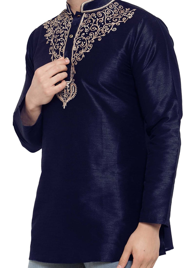 Sky Blue Kurta Dhupion Silk Chudidaar