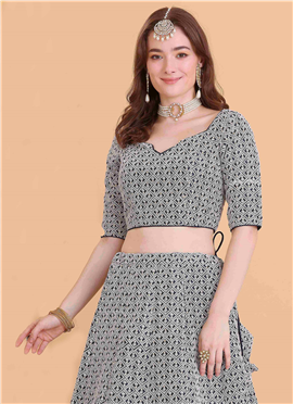 Blue Embroidered Art Silk Blouse