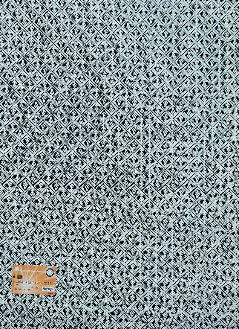 Blue Embroidered Art Silk Fabric