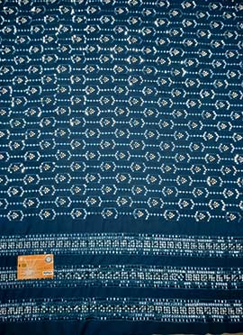 Blue Georgette Embroidered Fabric