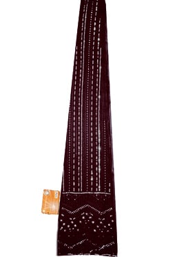 Wine Georgette Embroidered Fabric