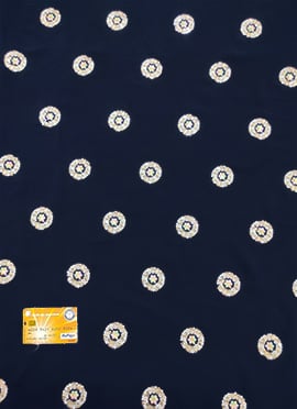 Navy Blue Georgette Embroidered Sequins Fabric