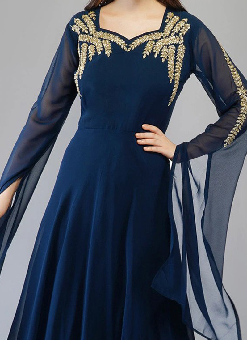 Blue Kurta Imported Chudidar main image 1