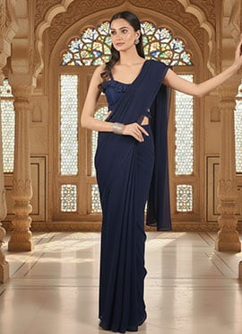 Blue Georgette Gorgeous Saree