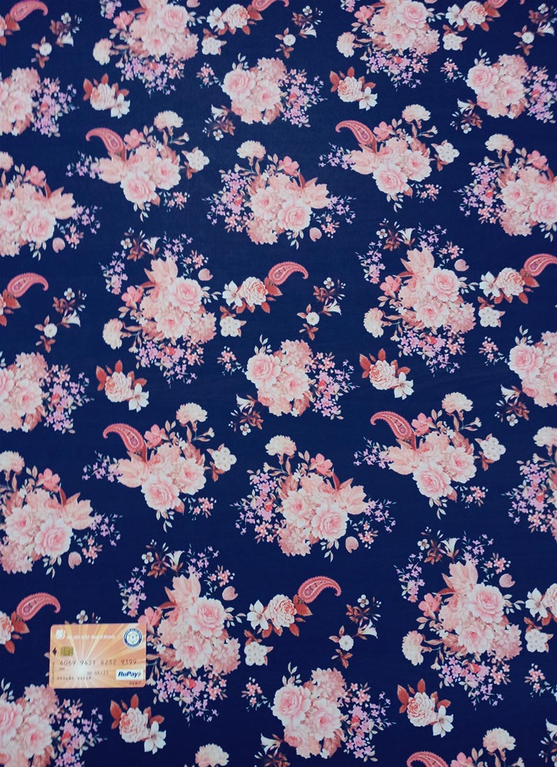 Blue Georgette Printed Fabric