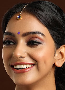 Blue Kundan Beaded Mangtikka