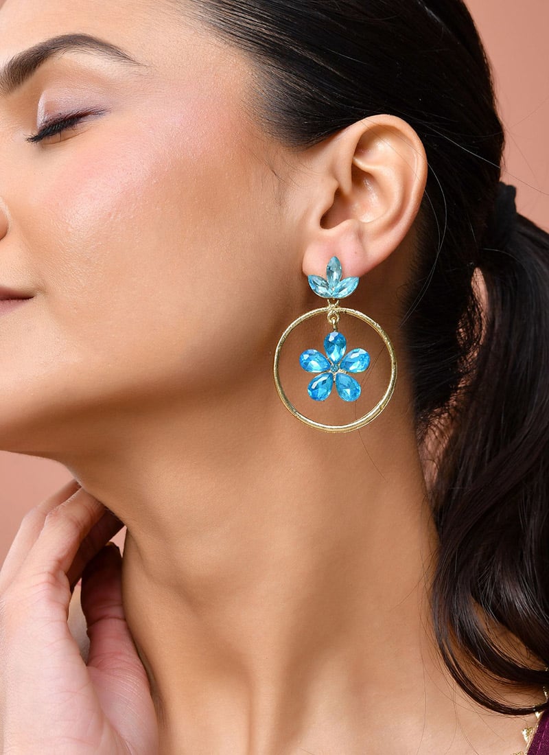 Blue Kundan Drops After Six Wear