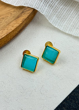 Blue Kundan Embellished Studs
