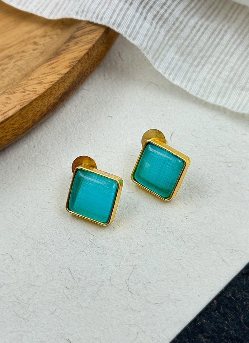 Blue Kundan Embellished Studs After Six Wear