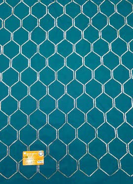 Blue Net Embroidered Fabric