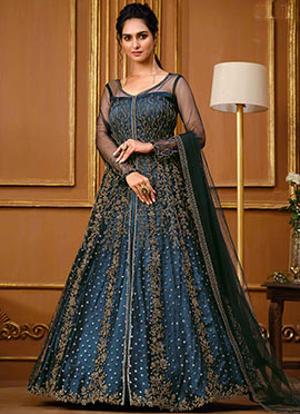 Latest Designer Blue Umbrella Lehengas 