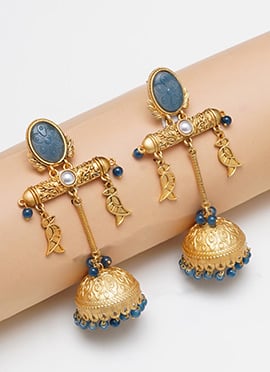 Blue Pearl Drop Danglers