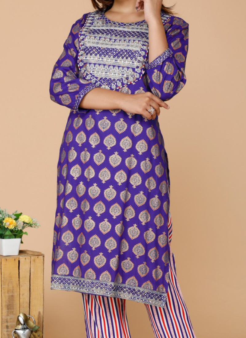 Classic Zari Kurta Pyjama Set - Yellow main image 0
