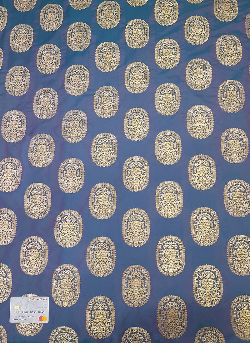 Blue Taffeta Jacquard Fabric