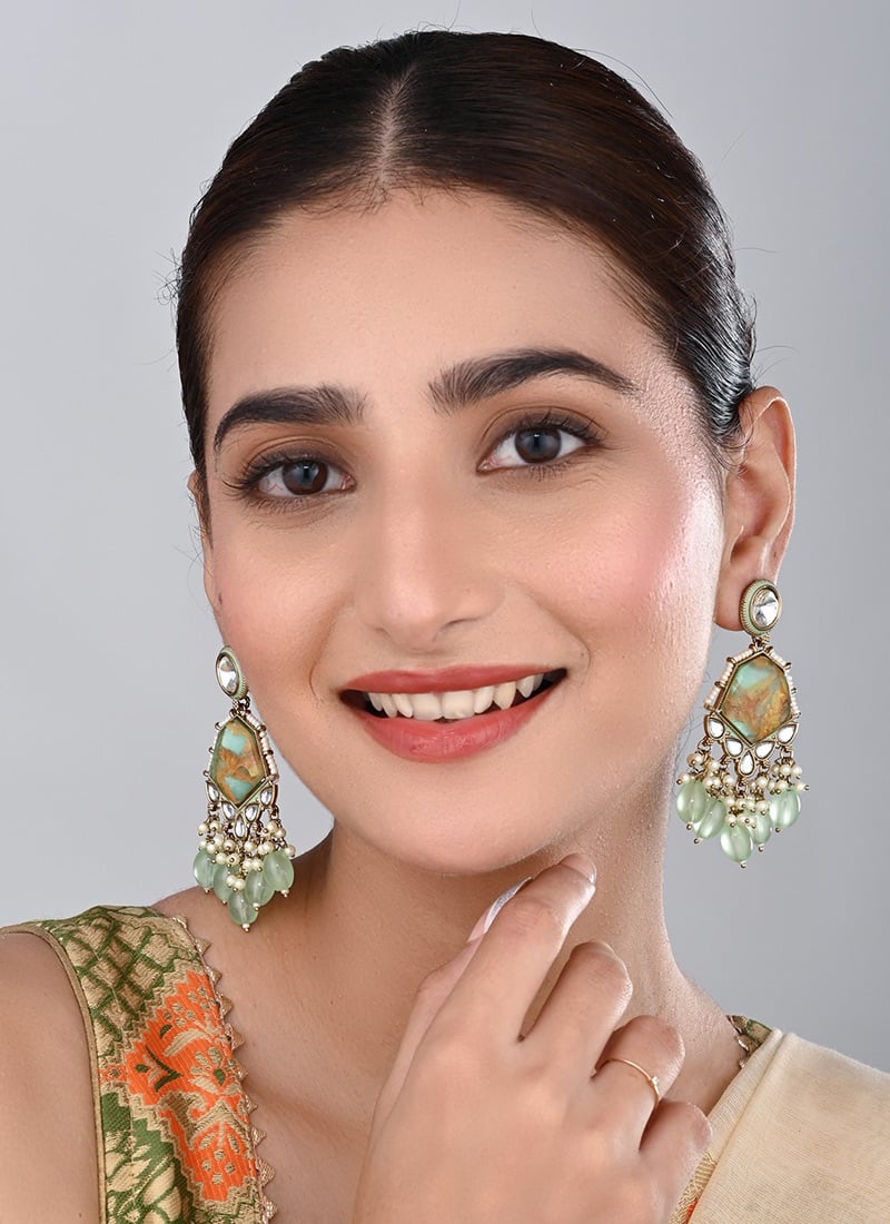 Blue Traditional Dangler Earrings After Six Wear