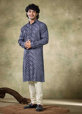 Blue Viscose Sequins Kurta Pyjama