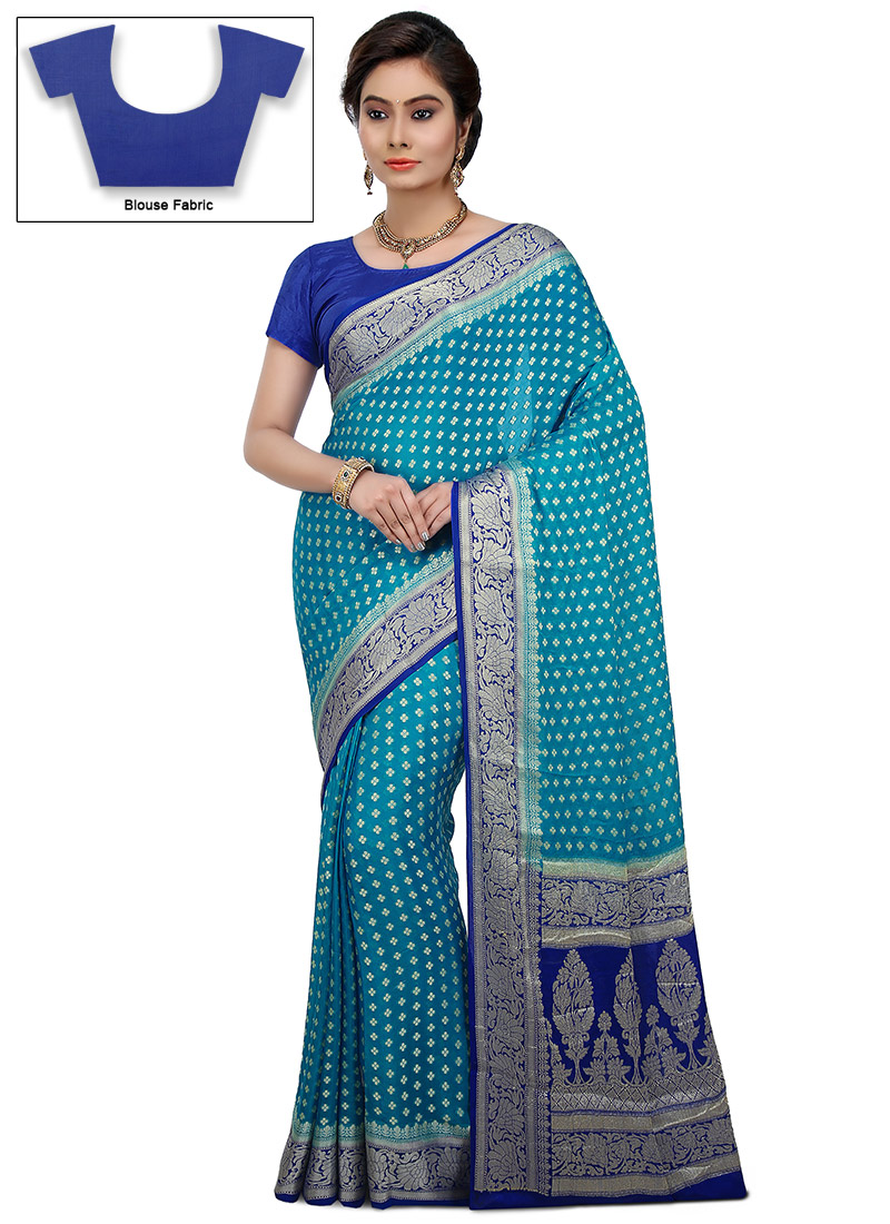 Buy Blue Zari Woven Pure Silk Saree, Zari, sari Online Shopping