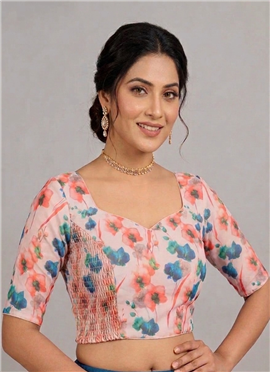 Blush Bloom Georgette Stretchable Blouse