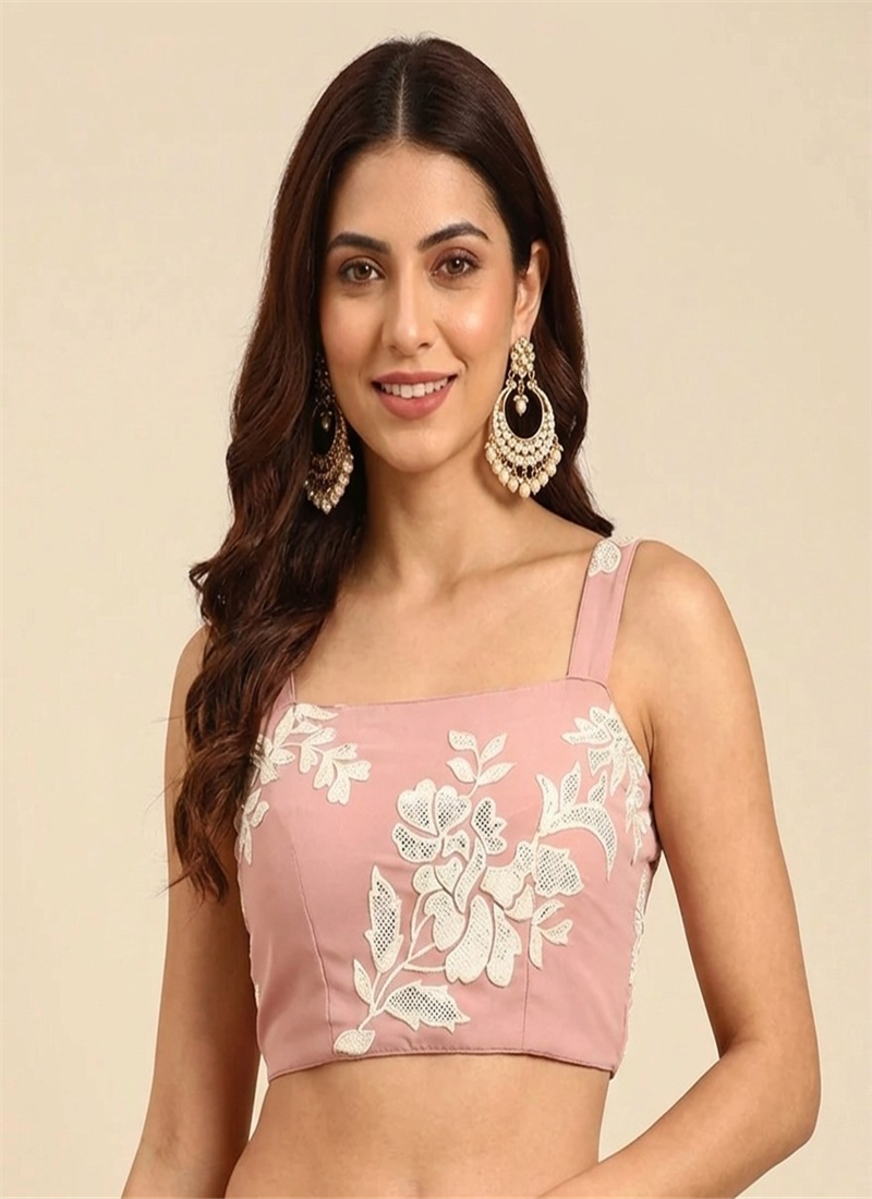 Blush Pearl Georgette Stretchable Blouse After Six Wear