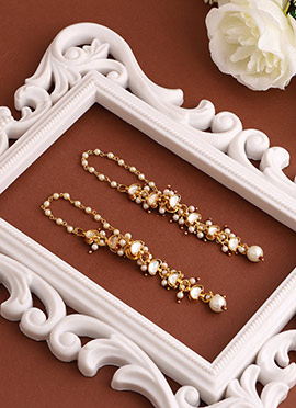 Blush Pink Kundan Beads Danglers