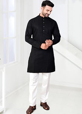 Bold Black Rayon Kurta Pyjama
