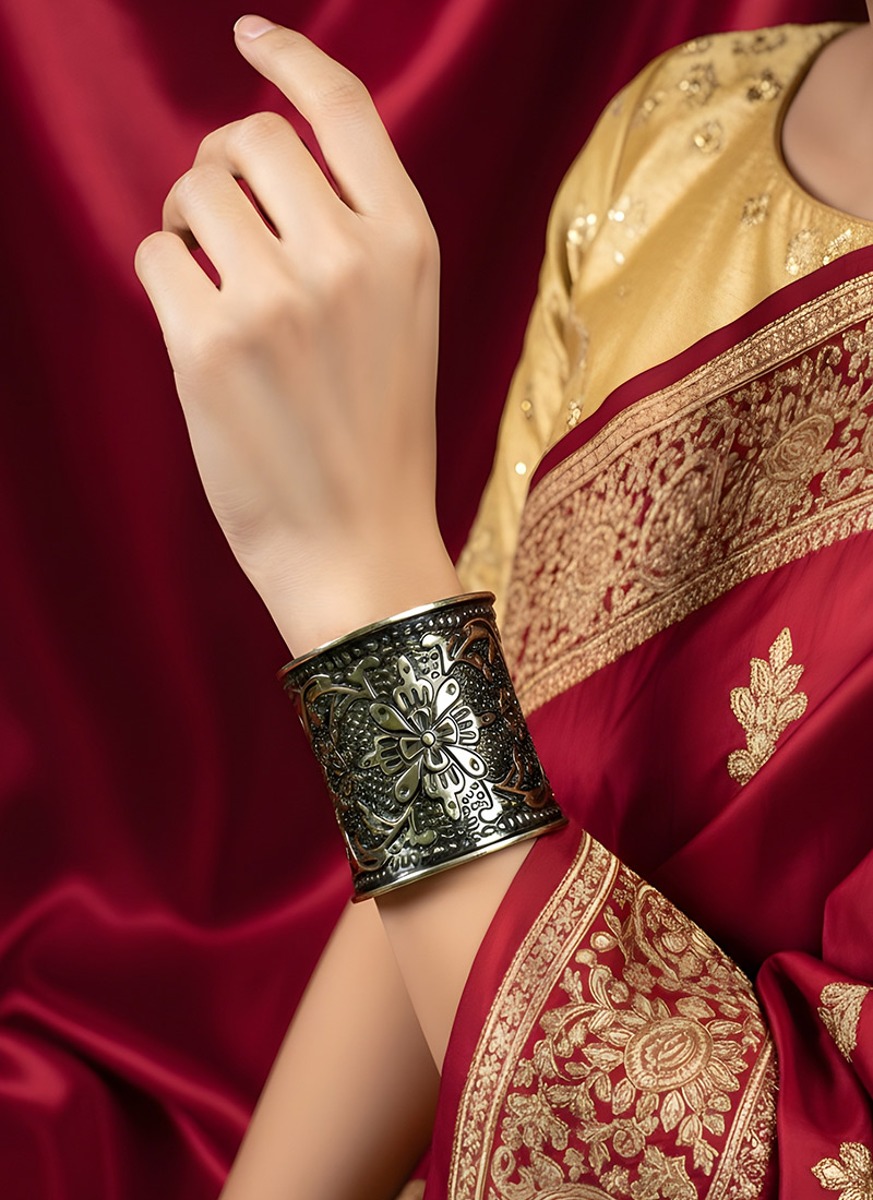 Bold Golden Oxidised Bracelet After Six Wear