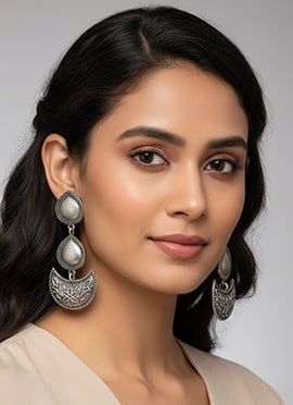 Bold Silver Oxidised Drop