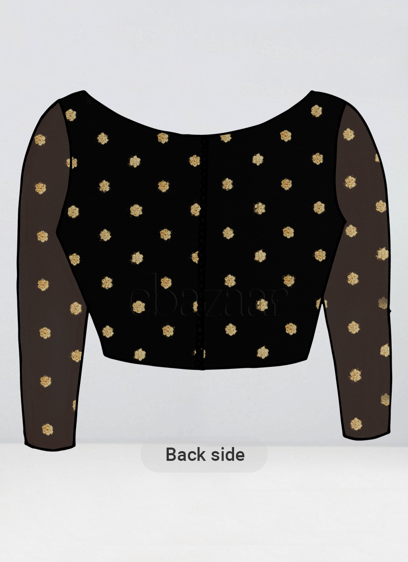 Shop Bollywood Vogue Custom Made Black Boat Neck Blouse | Made to Measure dress for women in all 