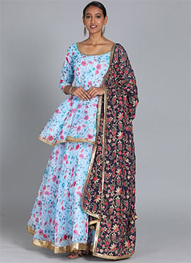 Ethnovog Blue Lehenga Set