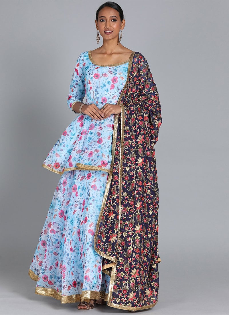 Ethnovog Blue Lehenga Set