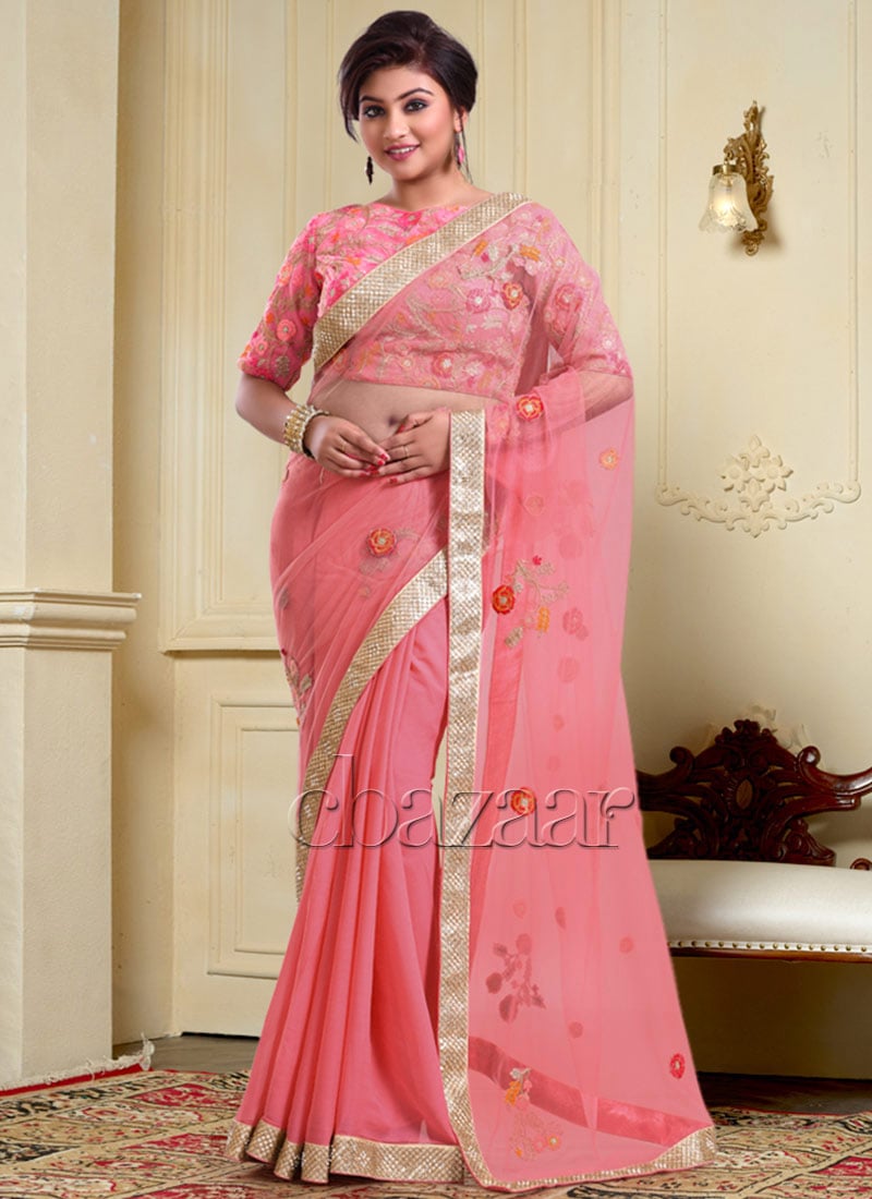 Ethnovog Embroidered Sari